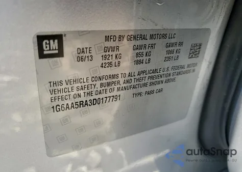 2013 Cadillac Ats из США, поврежденный, VIN 1G6AA5RA3D0177791